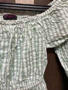 Cute Green Checkered CROP Top