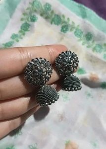 Oxidized Jhumka Earrings