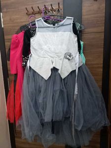 Grey And Silver Gown For Girls