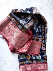Kalamkari Print Organza Saree