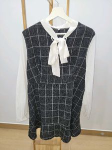 Checkered Dress with Bow