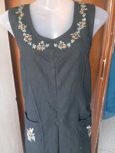 Embroidered Denim Dress