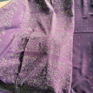 🛍️Lavender Rubber Print Saree⭐⭐⭐⭐⭐