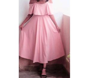 Pink Off-Shoulder Maxi Dress