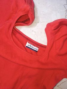 Puff Sleeves Rouge Top