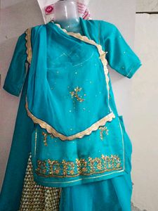 Sky Blue Rajputi Poshak/rajasthani Dress