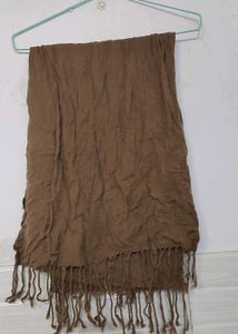 Brown Scarf with Fringes