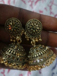 Golden Jhumka Earrings