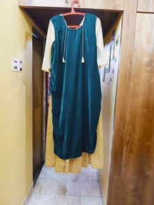 XXL Velvet Coat Model Full Gown Set