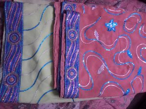 Embroidered Sarees - Set of Two