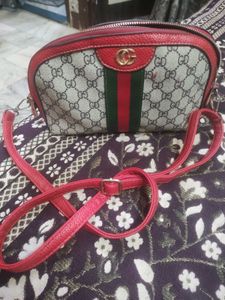 Red &amp; Beige Shoulder Bag