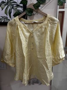 H&M Yellow Button-Up Blouse