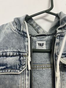 Denim Sleeveless Hoodie Vest