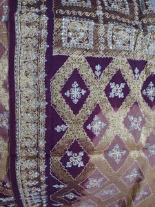 Embroidered Golden brown sari