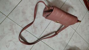 Pink Quilted Crossbody Bag