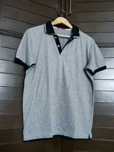 Vivid Bharti Men Gray Polo T-Shirt