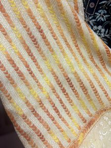 Phulkari Pure Cotton Yellow Embroidered Kurta Set