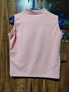 Pink Heart Print Sleeveless Top Combo Of Both New