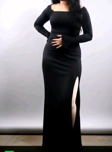 Elegant Black One-Shoulder Maxi Dress