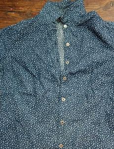 Blue Floral Short Sleeve Button Down