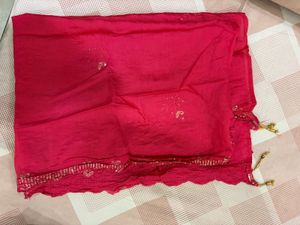 dark pink Embroidered Kurta Set