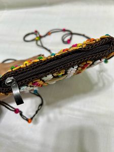 Sling Bag With Wooden Beads