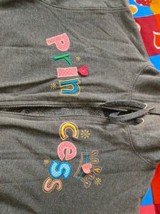 gray embroided sweater