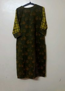 Green Printed Kurta