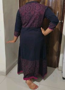Women&#39;s Long floral print Cotton Anarkali