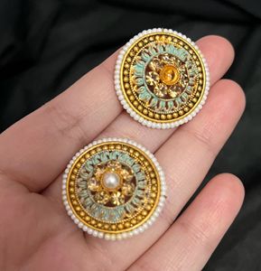 Earring COMBO✨Round Stud + Floral Design Hook
