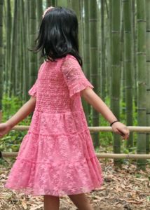 Girls Pink Tiered Dress
