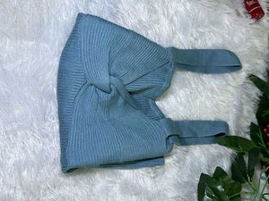 Blue Knit Tank Top