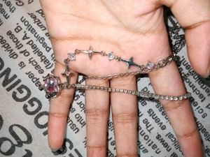 Y2k Pink Heart Star Charm Necklace
