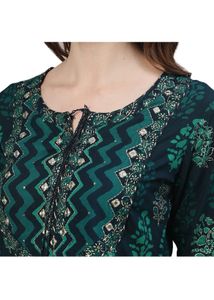 Women's Cotton 2A-Line Embroidered Kurta Dress
