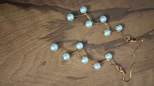 Beaded Gold Necklace &amp; Earring Set