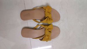 Cute Yellow Bow Flats