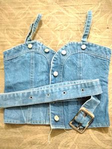 Vest / Overcoat Blue Denim