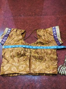 Gold &amp; Maroon Banarasi Silk Georget Lehenga Choli