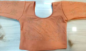 Embroidered Orange Blouse