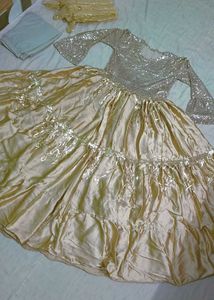 Butterfly Gown With Laggie &amp; Dupatta