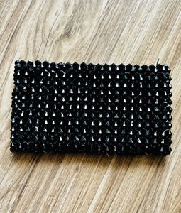 Black Beaded Clutch