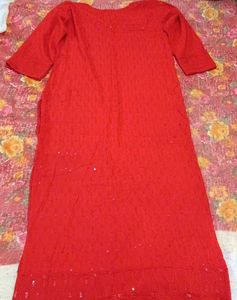 Stylish Red Long Kurti For Women