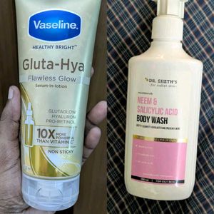 Dr Sheth Bodywash And Vasline Body lotion Combo