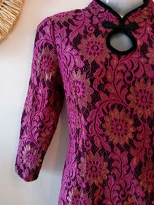 Mandarin Collar Lace Dress From Malaysia