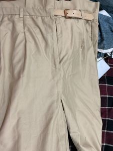 Beige Formal Pants For Women