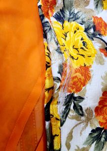 Orange Floral Palazzo Co-Ord Set For Women