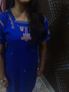 Y2K Chatpata Blue Embroidered Kurta Set