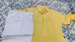Yellow Cotton Kurta pajama
