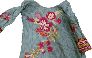 Women Kurta Grey-pink