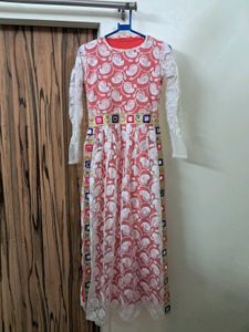 ETHNIC NYRA CUT LONG DRESS